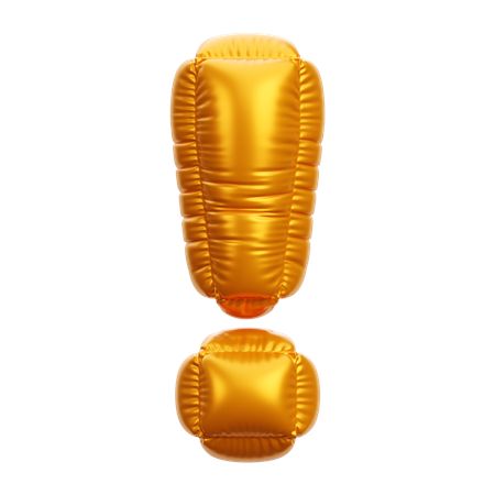 Gold Balloon Exclamation Mark  3D Icon