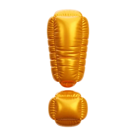 Gold Balloon Exclamation Mark  3D Icon