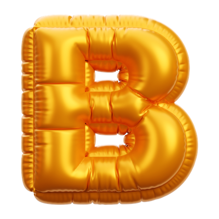 Gold Balloon Letter B  3D Icon