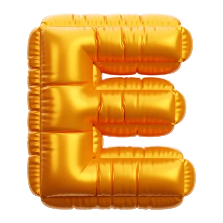 Gold Balloon Letter E  3D Icon