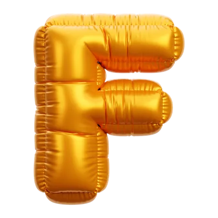 Gold Balloon Letter F  3D Icon