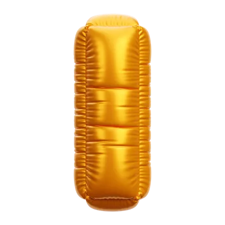 Gold Balloon Letter I  3D Icon