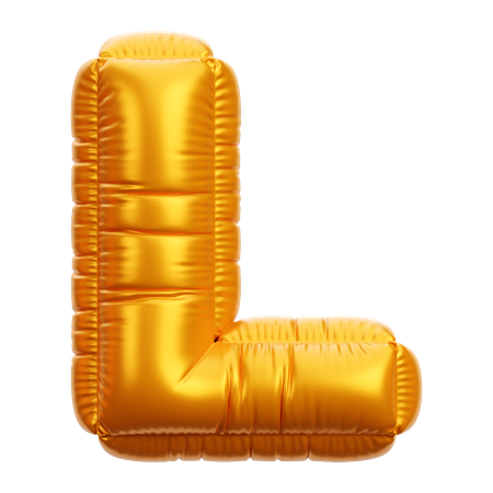 Gold Balloon Letter L  3D Icon