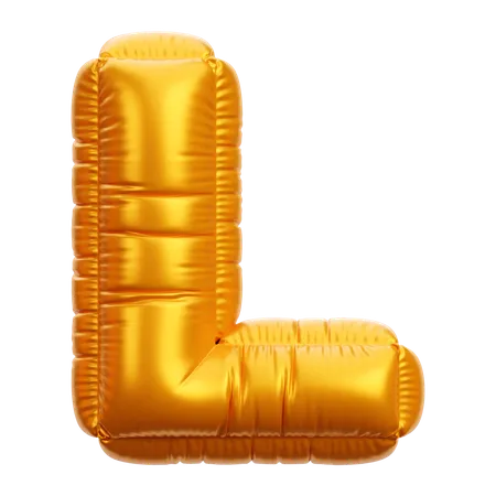 Gold Balloon Letter L  3D Icon