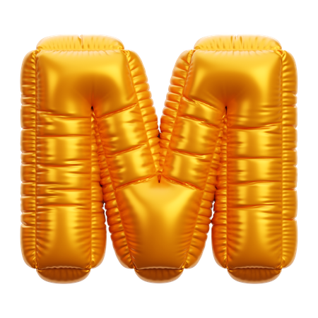 Gold Balloon Letter M  3D Icon