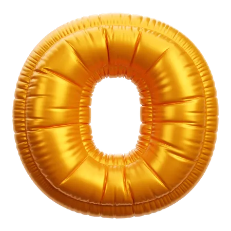 Gold Balloon Letter O  3D Icon