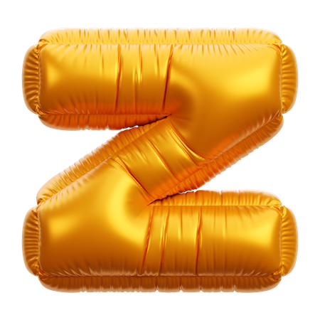 Gold Balloon Letter Z  3D Icon