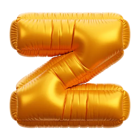 Gold Balloon Letter Z  3D Icon