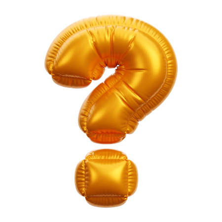 Gold Balloon Question Mark  3D Icon