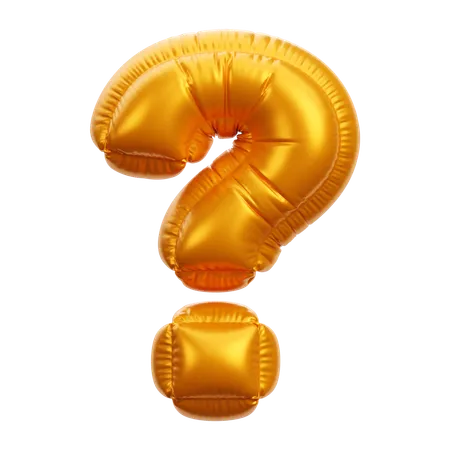 Gold Balloon Question Mark  3D Icon