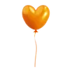 Orange Balloon with a Heart Shape