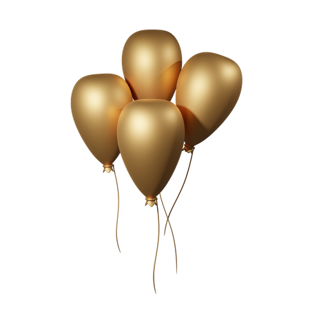 Gold balloons  3D Icon