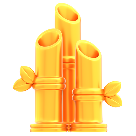 Gold Bamboo  3D Icon