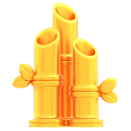 Gold Bamboo  3D Icon