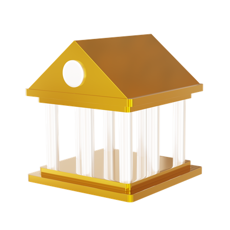 Gold Bank  3D Icon