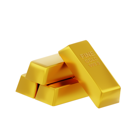 Gold Bar 2  3D Icon