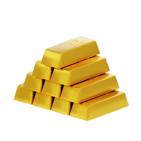 Gold Bar 3  3D Icon