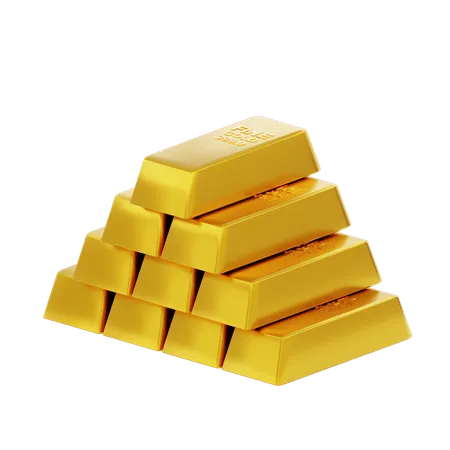 Gold Bar 3  3D Icon