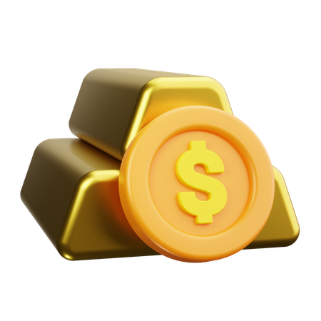 Gold Bar  3D Icon