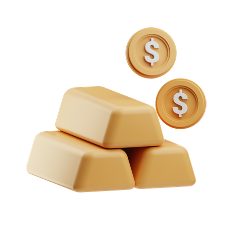 Gold Bar  3D Icon