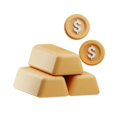 Gold Bar  3D Icon