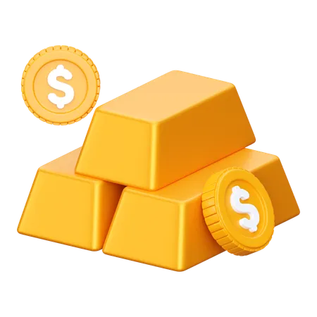 Gold Bar  3D Icon