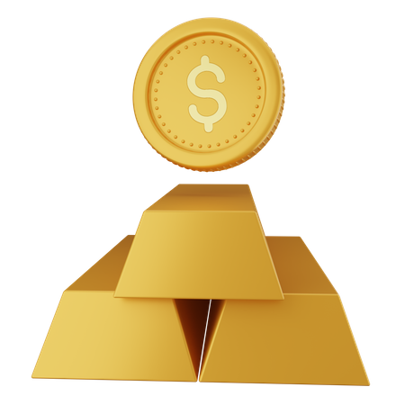 Gold Bar  3D Icon