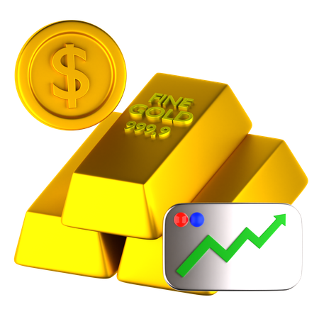 Gold Bar  3D Icon