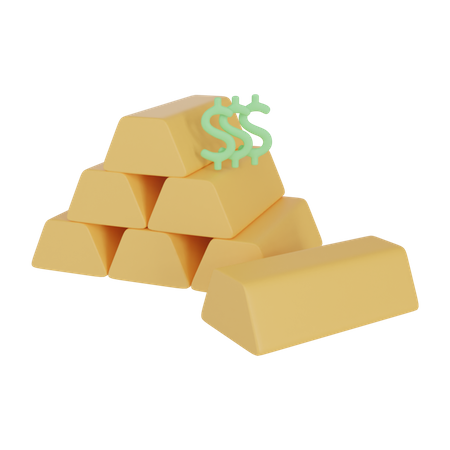 Gold Bar  3D Illustration