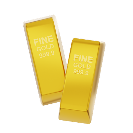 Gold Bar 4  3D Icon