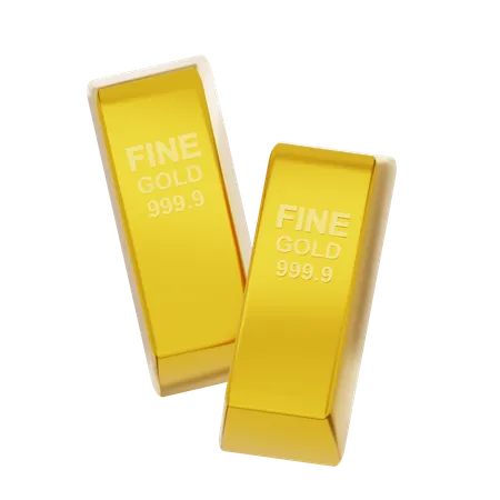 Gold Bar 4  3D Icon