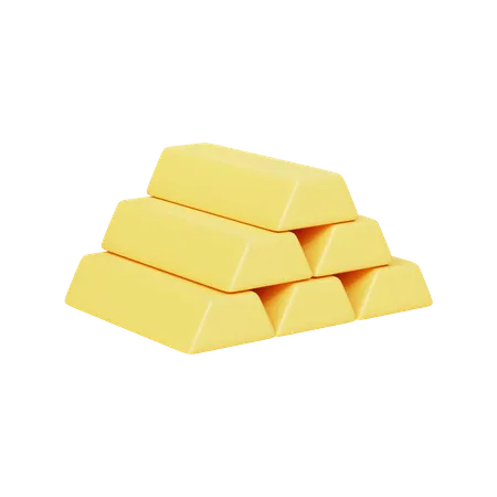 Gold Bar With Pastel Color Style 3D Illustration