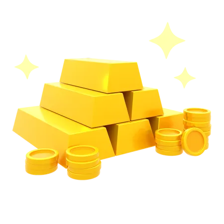 Gold Bar  3D Illustration