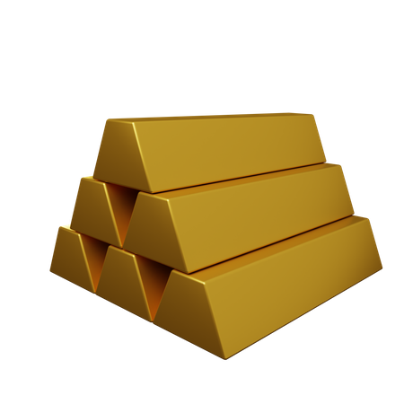 Gold bar 3D Illustration