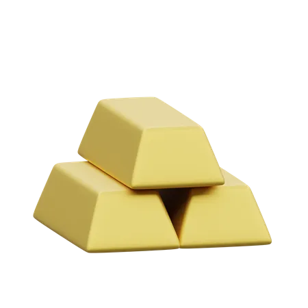 3 D Object Rendering Of Group Of Gold Bar Icon Isolated Rich 3D Illustration