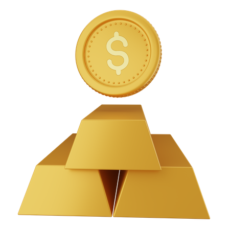 Gold Bar 3D Icon