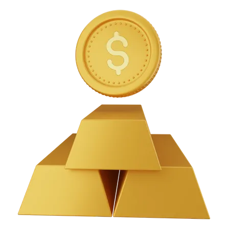 Gold Bar 3D Icon