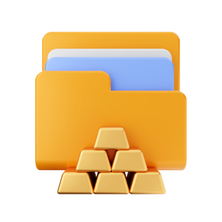 Gold Bar File 3D Icon