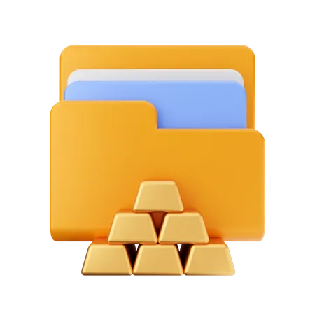 Gold Bar File  3D Icon