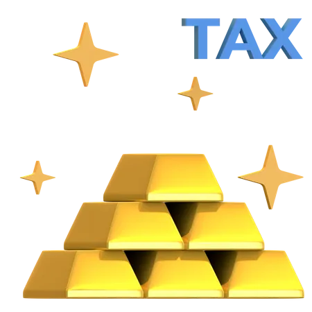 Gold Bar Investment Tax  3D Illustration