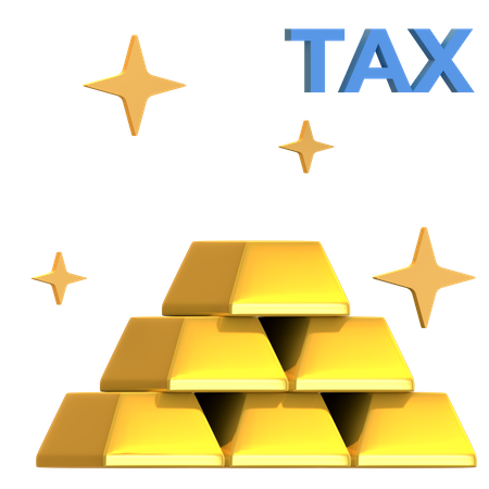 Gold Bar Investment Tax  3D Illustration