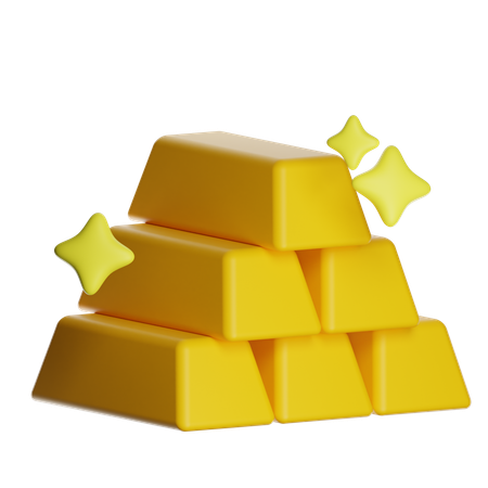 Gold Bar Stack  3D Icon