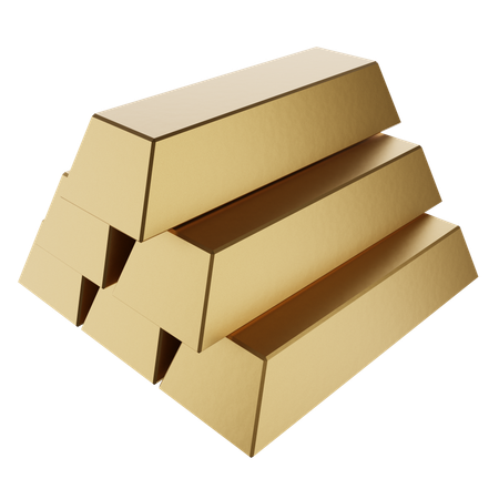 Gold Bar Stack  3D Icon