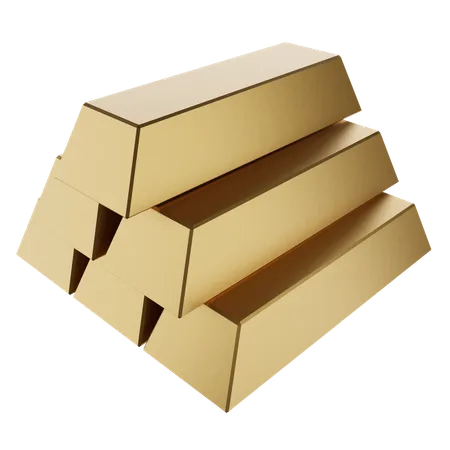 Gold Bar Stack  3D Icon