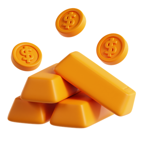 Gold Bar Stack  3D Icon
