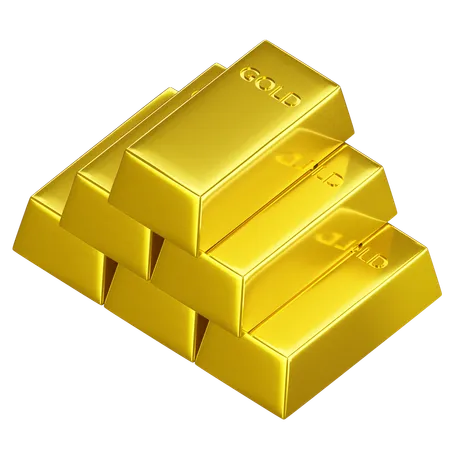 Some Gold Bars Stacked Like A Pyramid 3D Icon