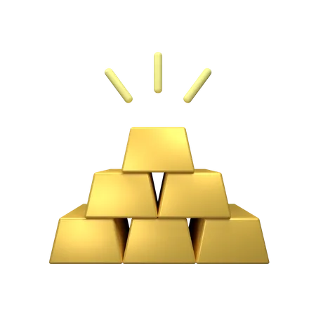 Gold Bars  3D Icon