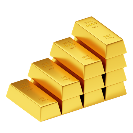 Gold Bars  3D Icon