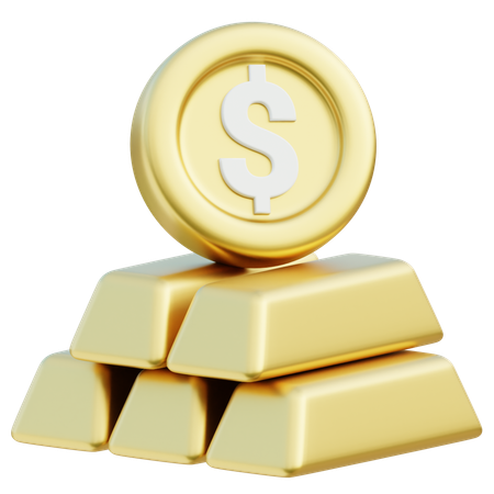 Gold Bars  3D Icon