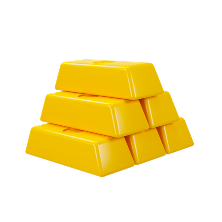 Gold bars 3D Illustration